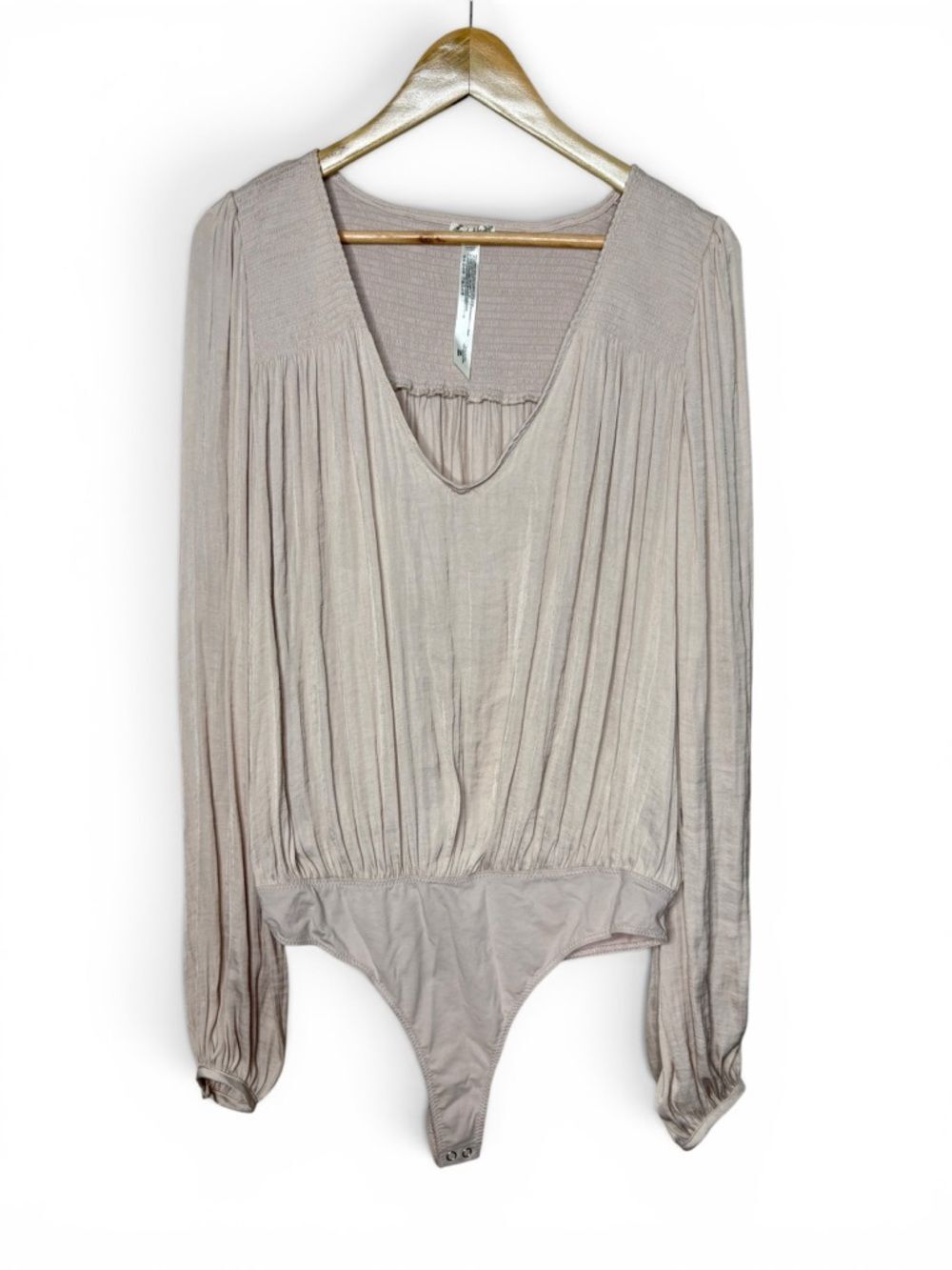 Free People Intimately "Smockin' N Rockin'" long-sleeve deep V-neck bodysuit S